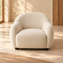 Cream rounded lounge chair — view 3