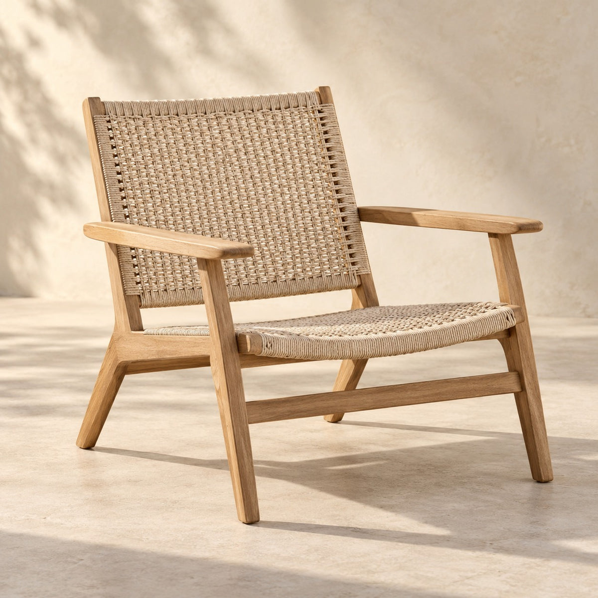 Woven outdoor lounge chair — view 1