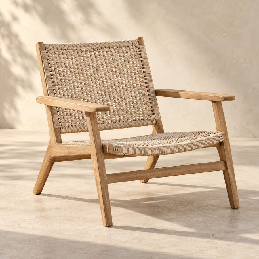 Woven outdoor lounge chair — view 1