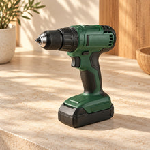 Forest-green cordless drill — view 3